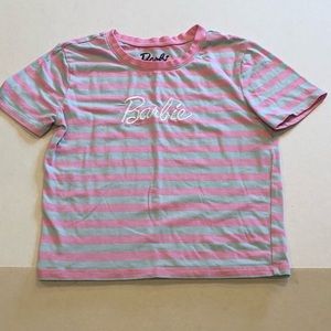 BARBIE  baby pink and blue stripe shirt